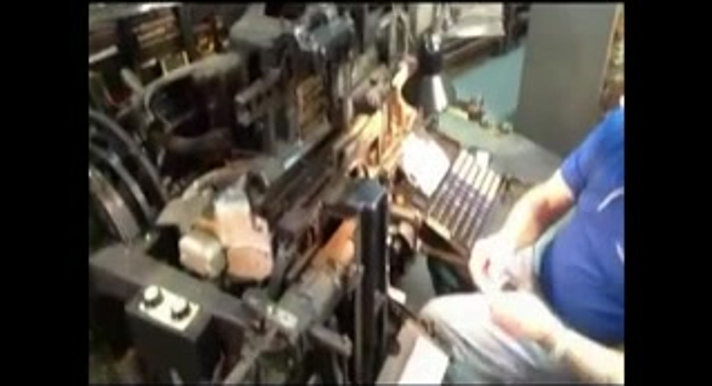 Neville using Linotype